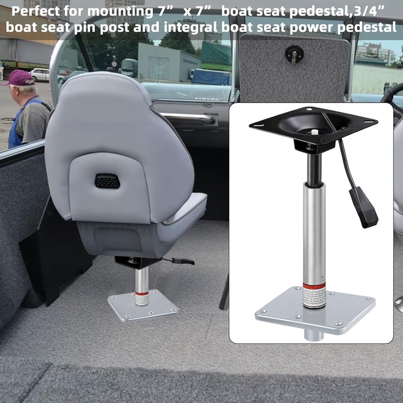 CLLOMAGY Adjustable Boat Seat Pedestal Base Mount Kit with Lock in 3/4" Boat Seat Pin Post&Marine Power Pedestal Mount Base for Marine Fishing Bass Chair,Post Adjustable Height 14 to 19 Inches/24 to 30 Inches - Image 4